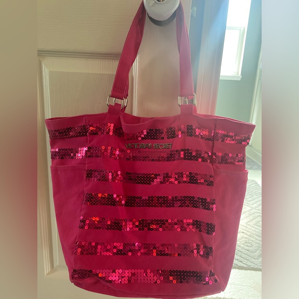 Victoria's Secret Fuchsia Sequin Tote